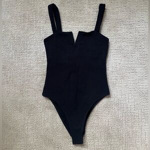 New Mango Black Textured Swimsuit